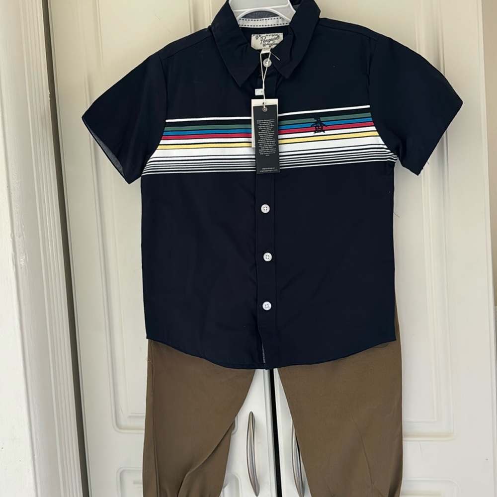 NWT Penguin 2piece set shirt and pants for boys size 4t